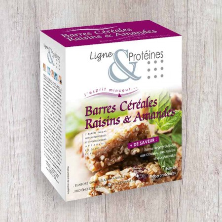 Barres hyperprotéinées Céréales Raisins & Amandes (7 barres)