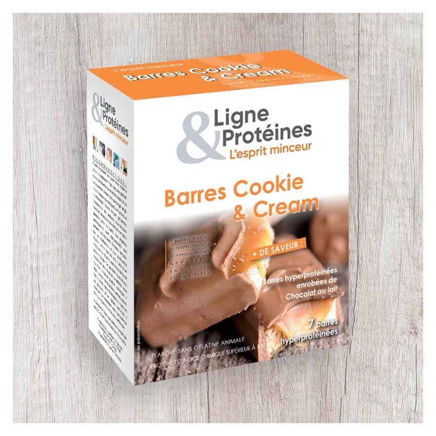 Barres hyperprotéinées Cookie & Cream (7 barres)
