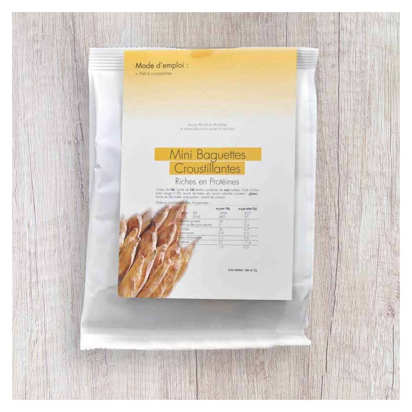 Mini baguettes croustillantes hyperprotéinées (sachet individuel)