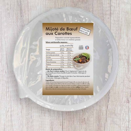 Mijoté de boeuf aux carottes Hyperprotéiné (plat cuisiné)