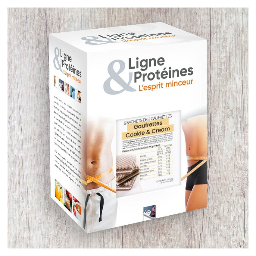 Gaufrettes hyperprotéinées Cookie & Cream (5 sachets de 2 gaufrettes) Gaufrettes hyperprotéinées Cookie & Cream (5 sachets de 2 gaufrettes)
