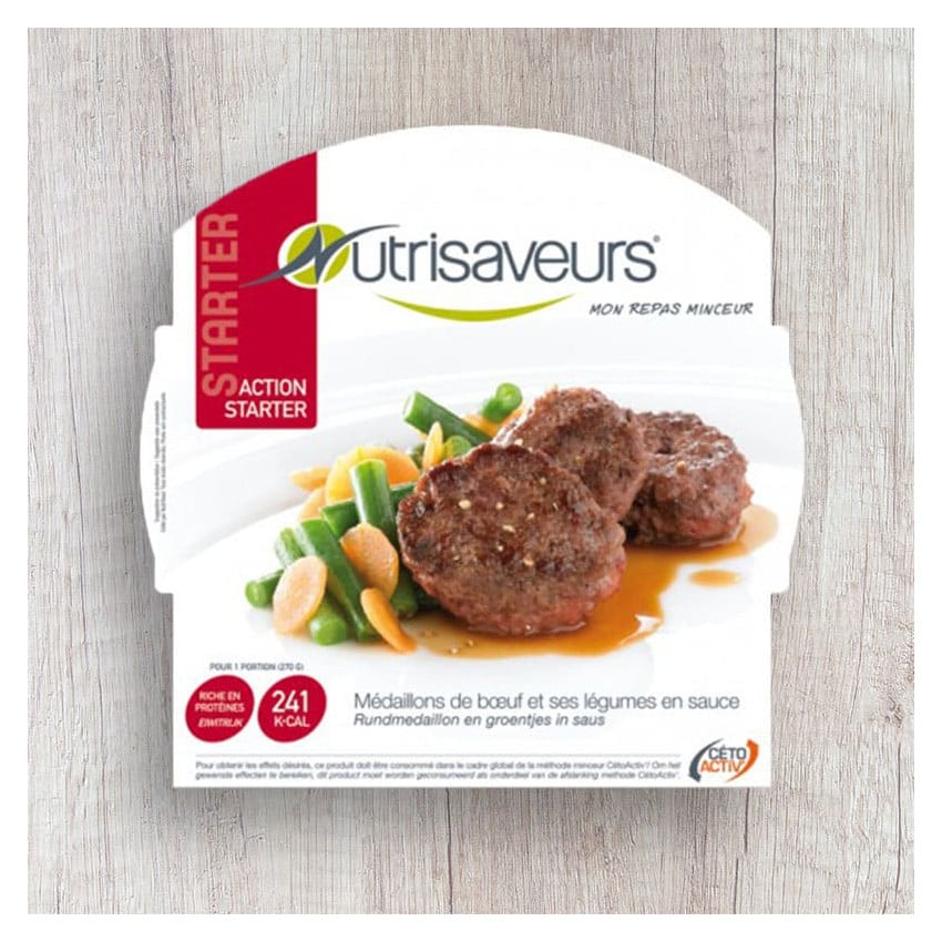 Médaillons de Boeuf et ses légumes en sauce Hyperprotéinés (plat cuisiné)