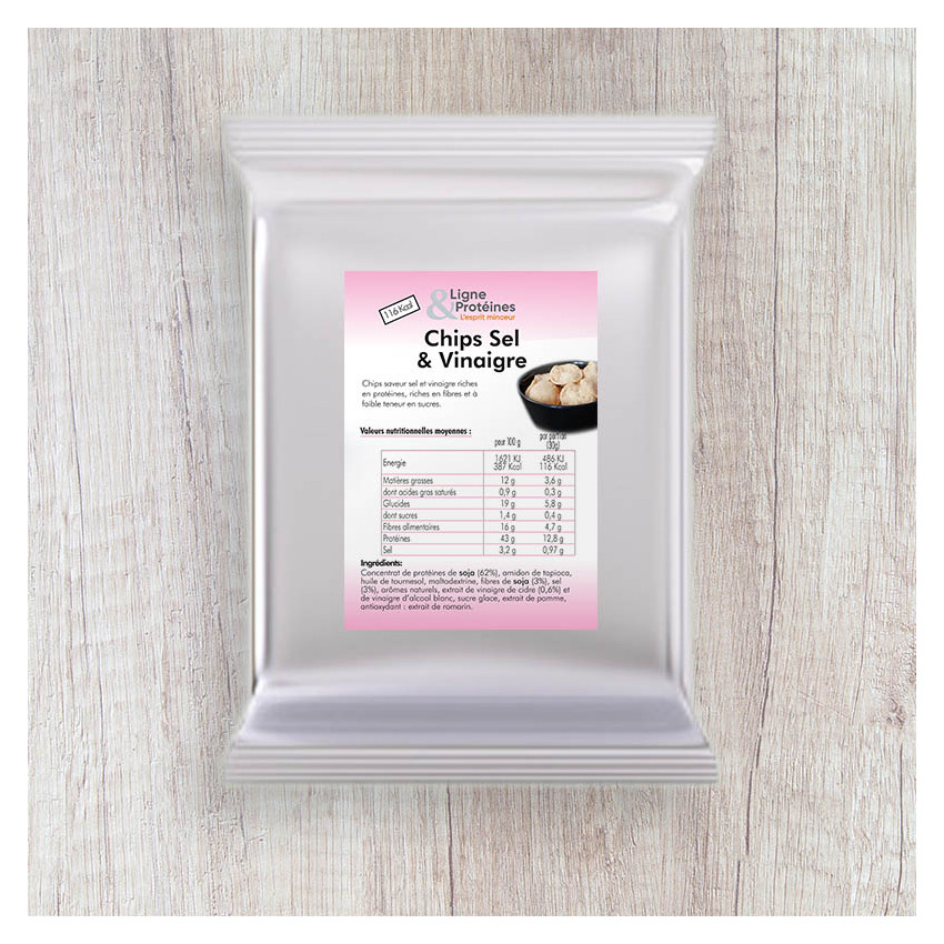 Chips Soja Hyperprotéinées Sel & Vinaigre Chips Soja Hyperprotéinées Sel & Vinaigre