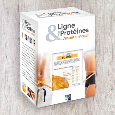 Palmier Hyperprotéiné vendu en boîte de 7 palmiers. Riche en protéines et faible en sucres
