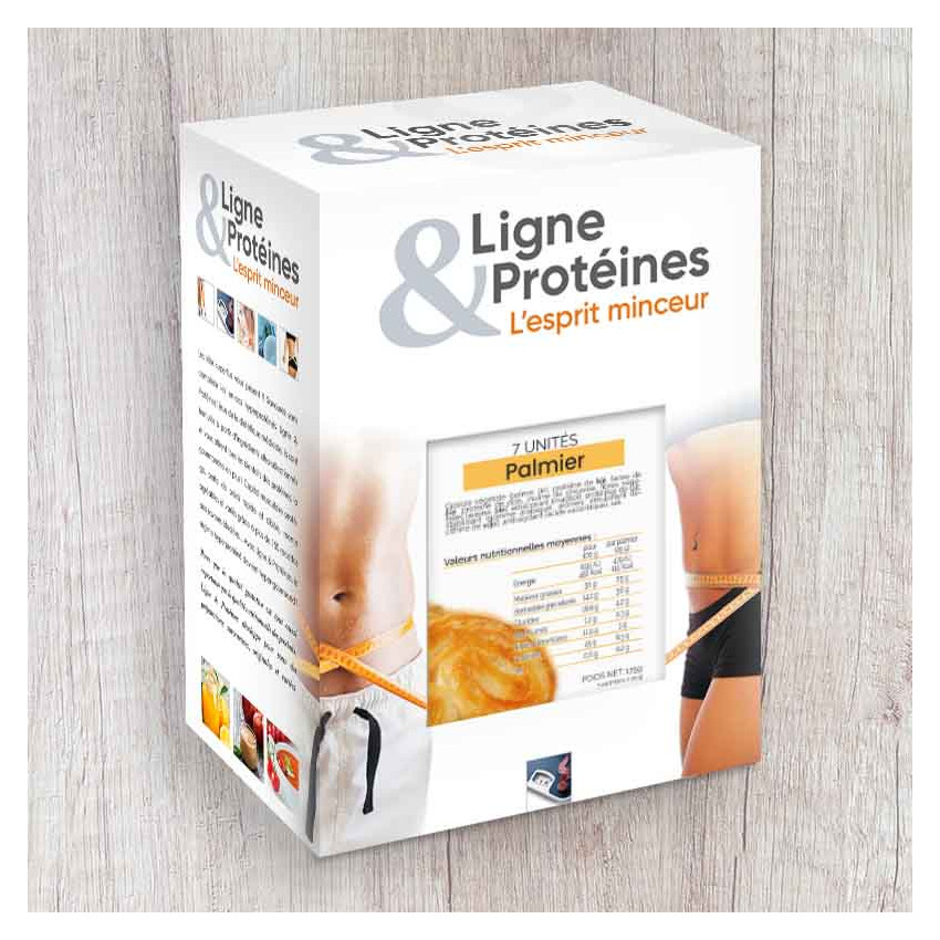Palmier Hyperprotéiné vendu en boîte de 7 palmiers. Riche en protéines et faible en sucres