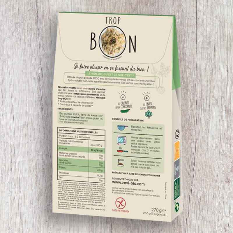 Fettuccine (pâtes) de Konjac