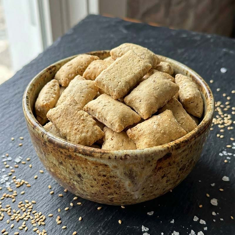 Crackers hyperprotéinés au sésame - Ligne & Protéines