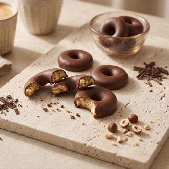 Rings hyperprotéinés Chocolat Noir Noisette - Ligne & Protéines