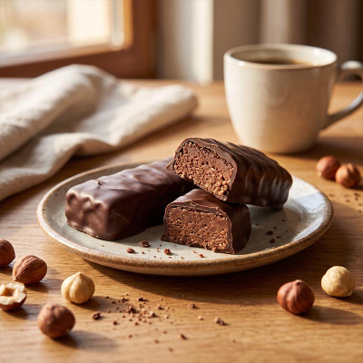 Barre hyperprotéinée Chocolat Noisette - Ligne & Protéines